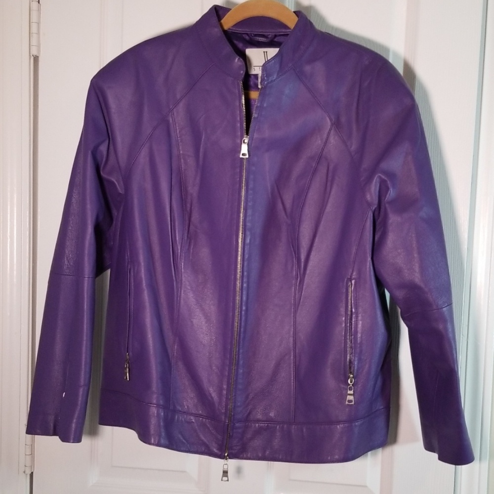 JL Studio Purple Moto Leather Jacket